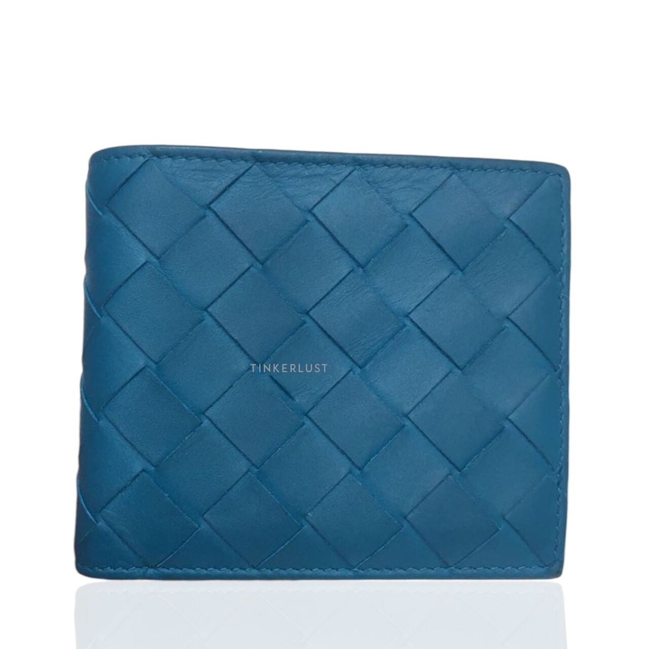 aksesoris dompet Bottega Veneta Intreciatto Blue Compact
